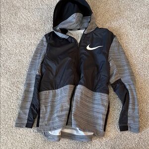 Nike Black and Gray Zip-Up Hoodie